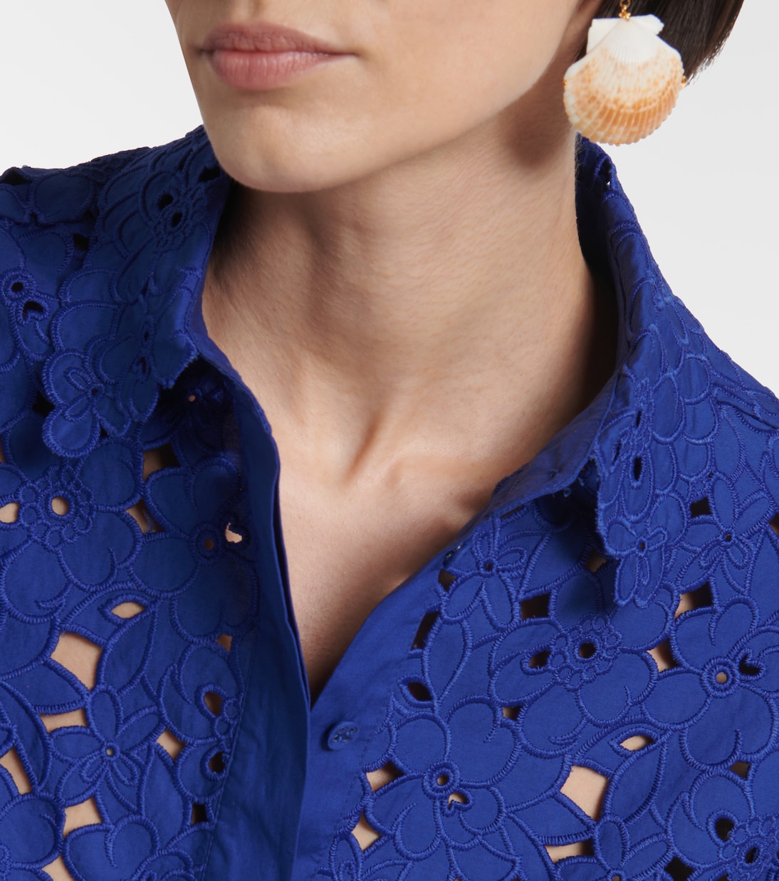 Camicia Zaffre in sangallo di cotone | Rebecca Vallance