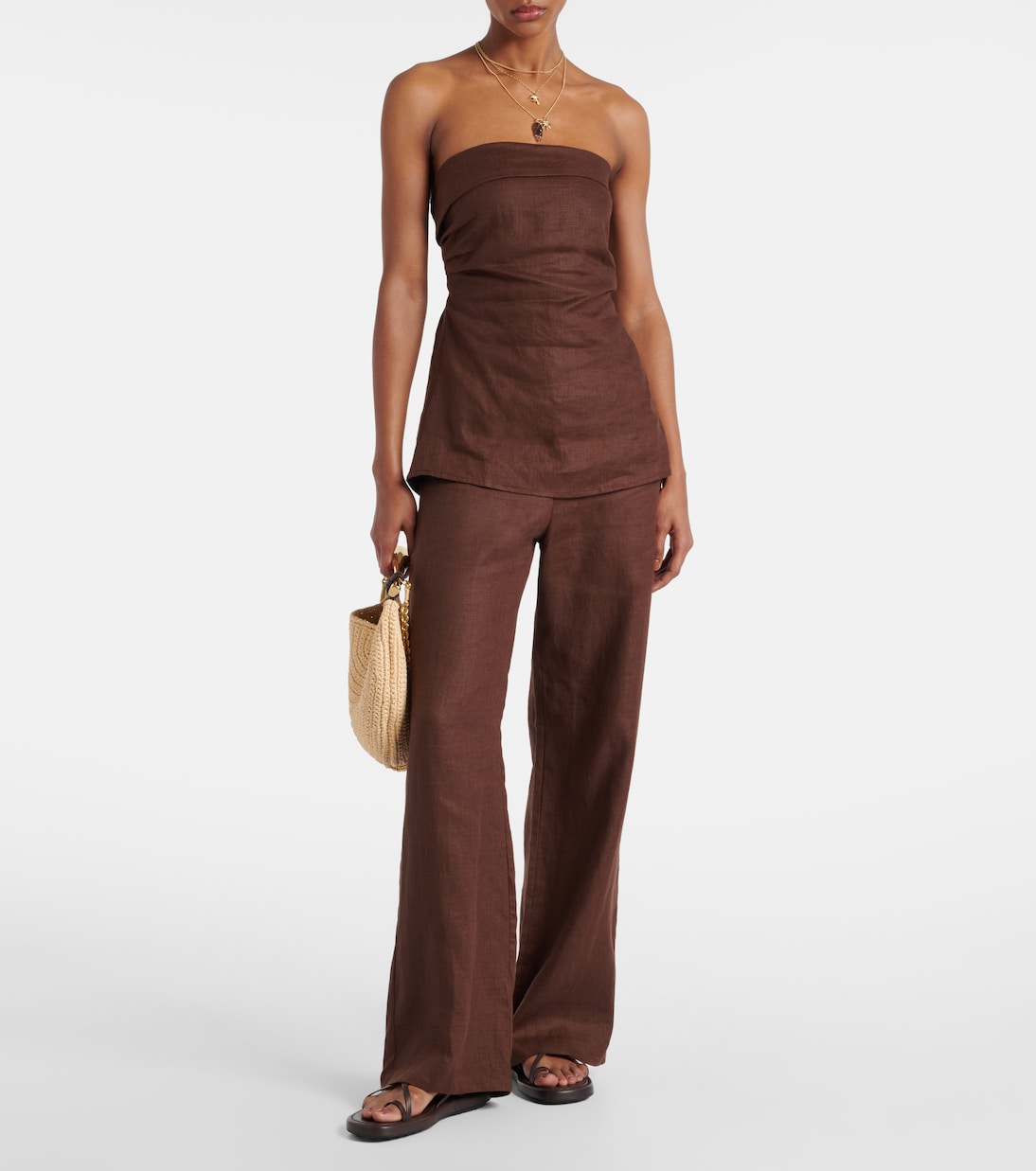 Pantaloni regular Ilride in lino a vita alta | Faithfull