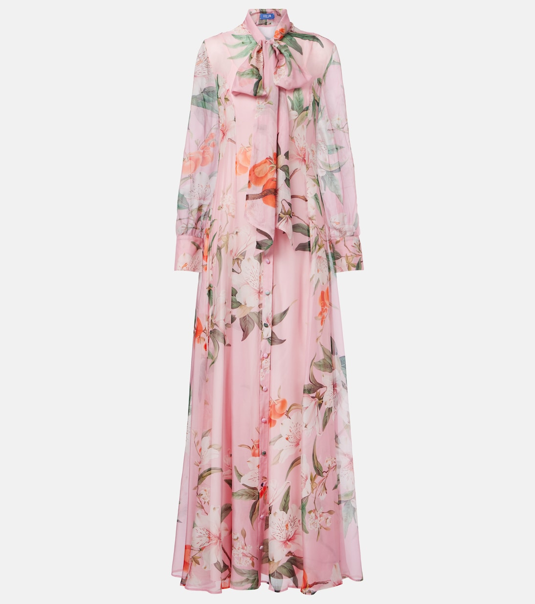 Abito lungo Lilith in chiffon | Leo Lin