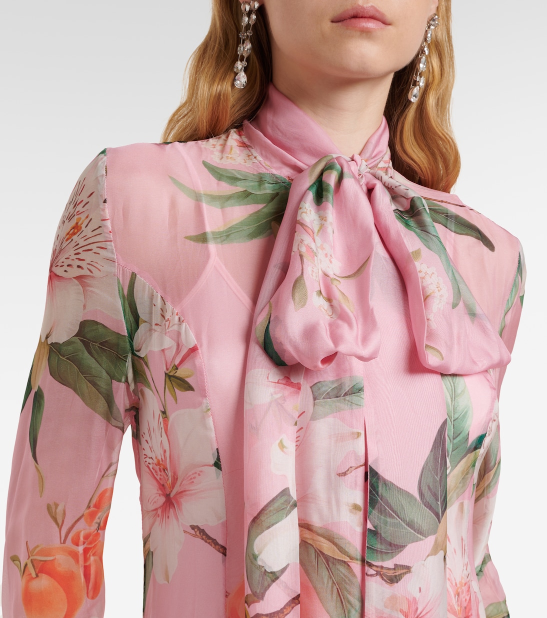 Abito lungo Lilith in chiffon | Leo Lin