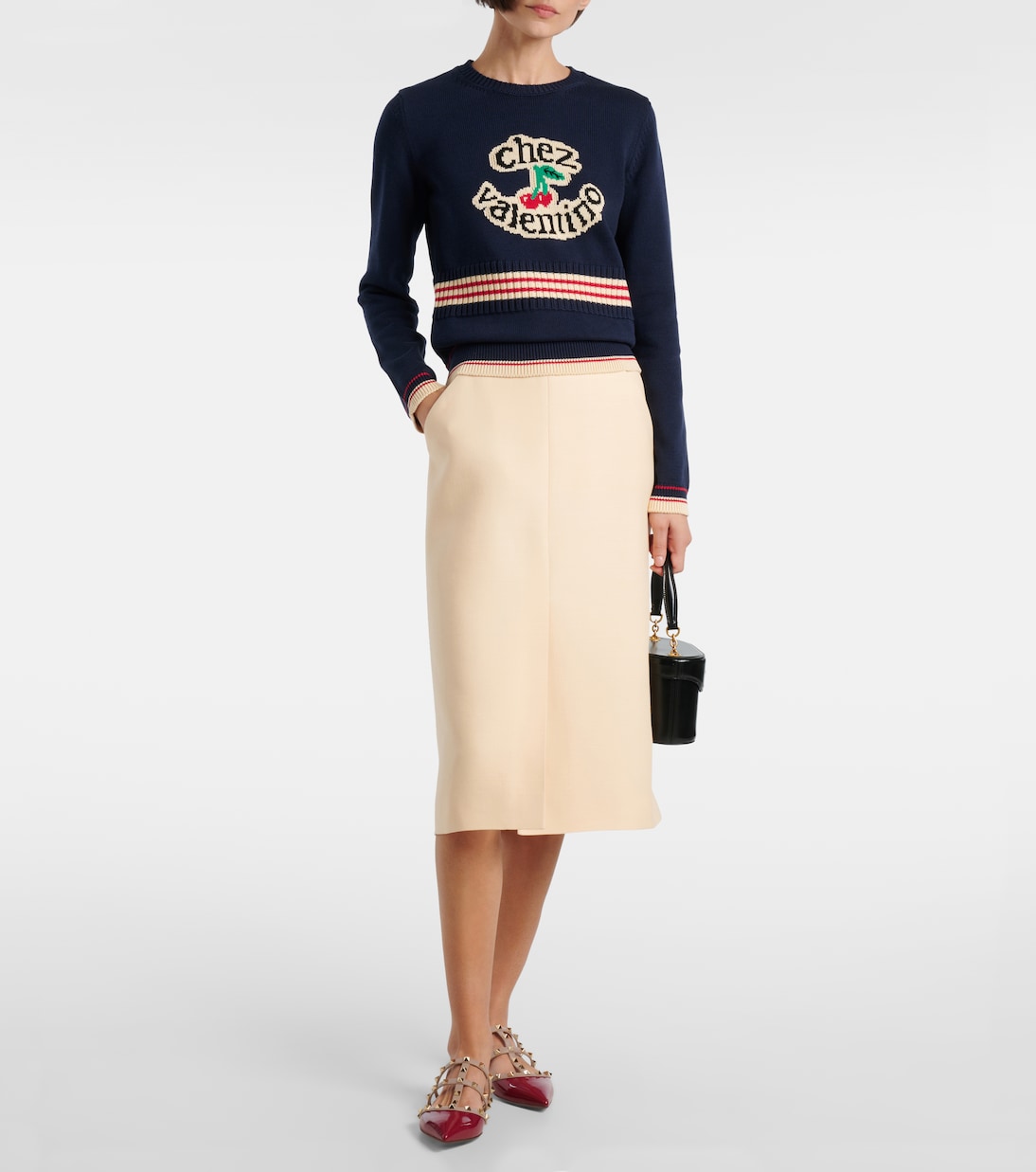 Gonna midi in Crepe Couture | Valentino