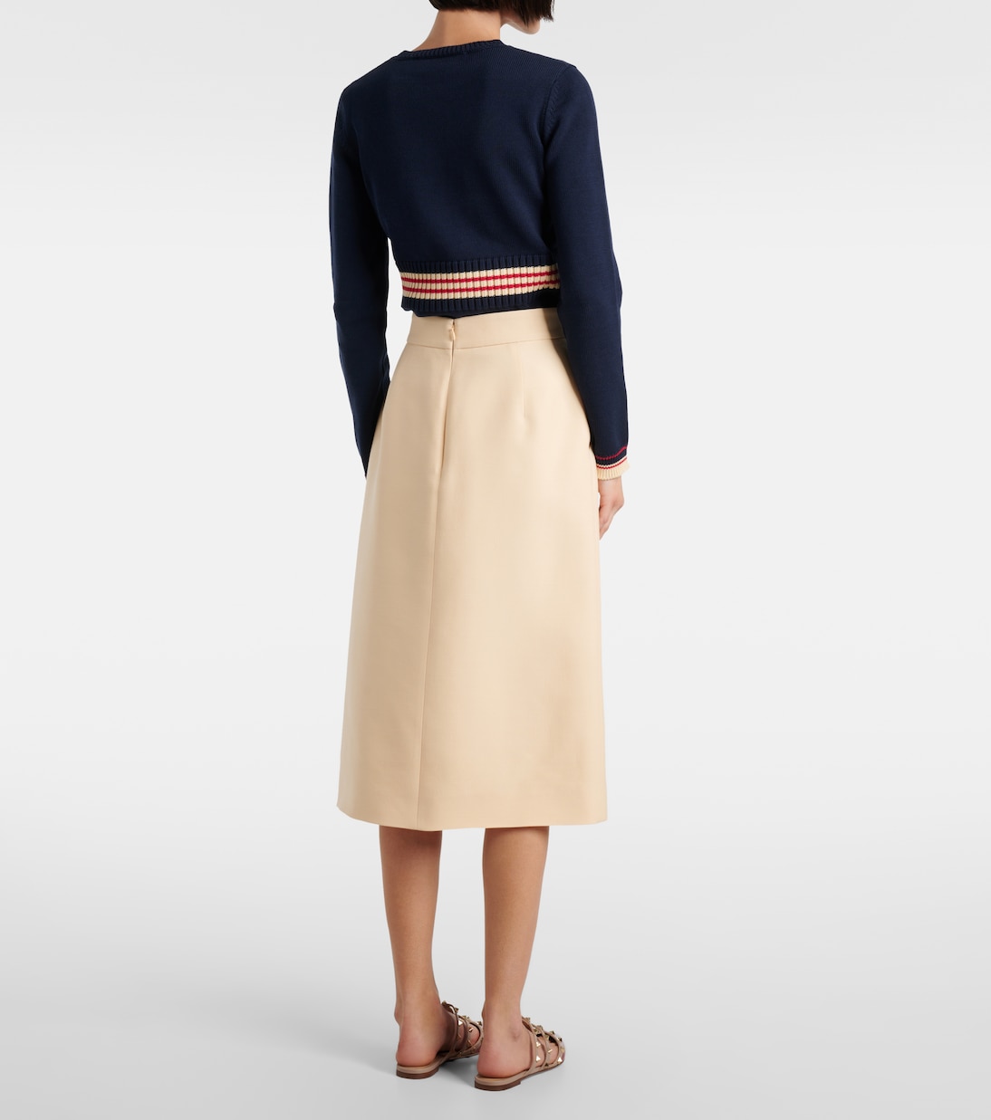 Gonna midi in Crepe Couture | Valentino