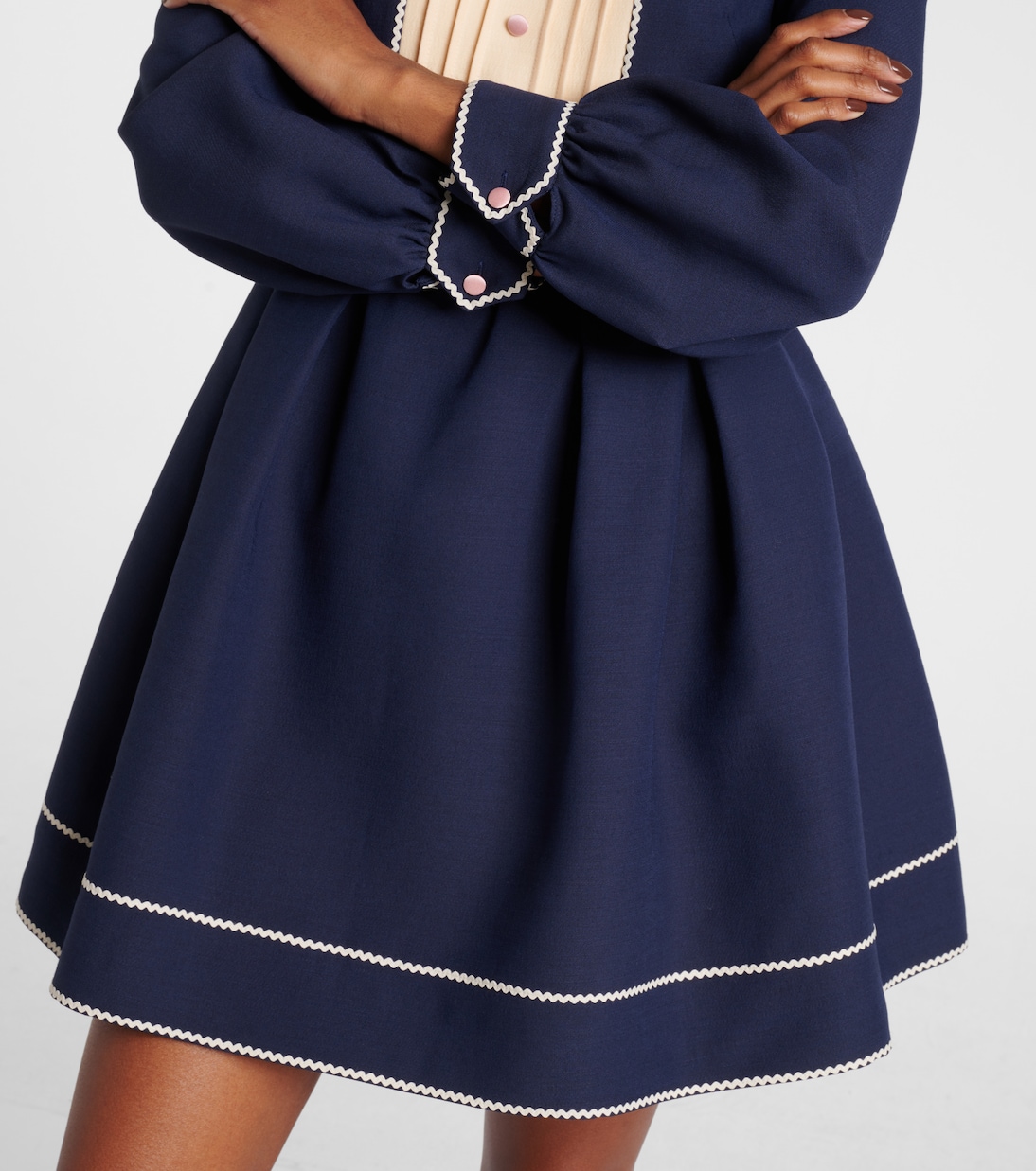 Vestido corto de algodón y seda con lazada | Valentino