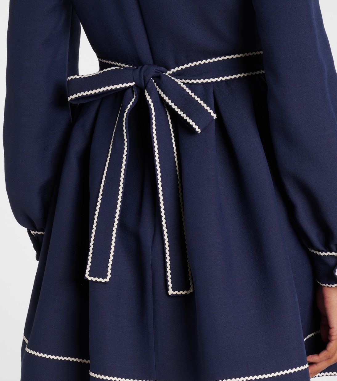 Vestido corto de algodón y seda con lazada | Valentino