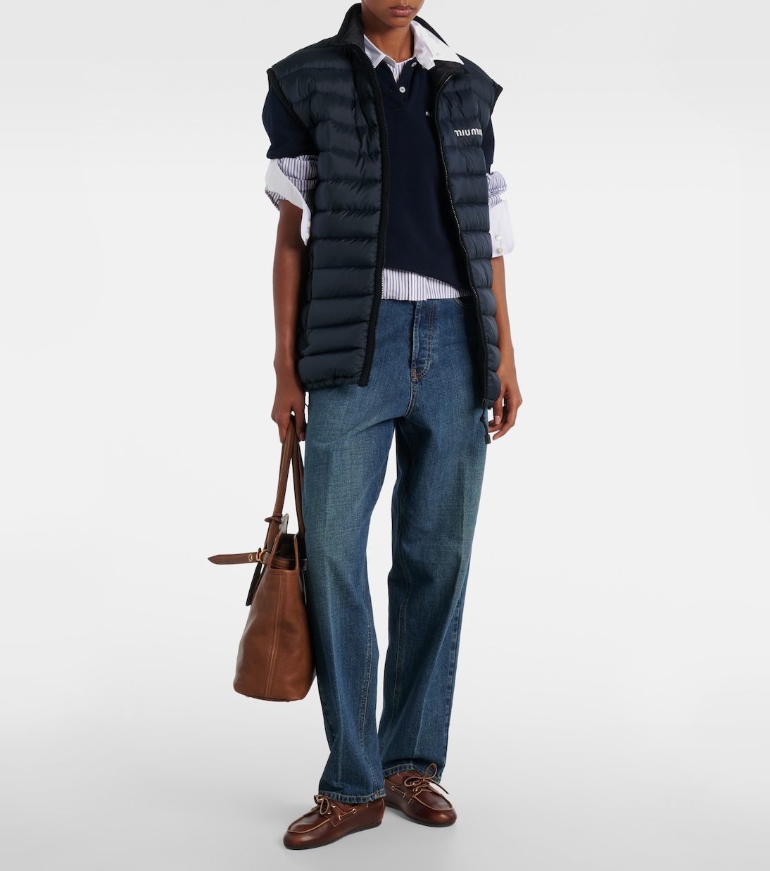 Paneled down vest | Miu Miu