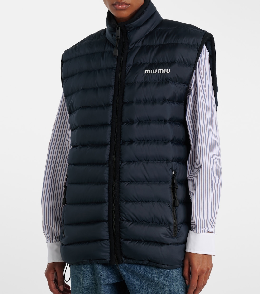 Paneled down vest | Miu Miu