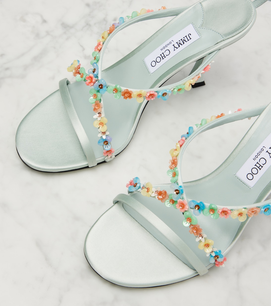 Blanche 90 floral satin sandals | Jimmy Choo