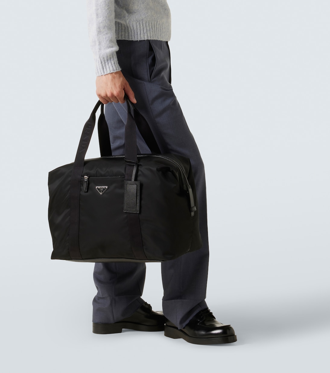 Weekender aus Re-Nylon mit Lederbesatz | Prada