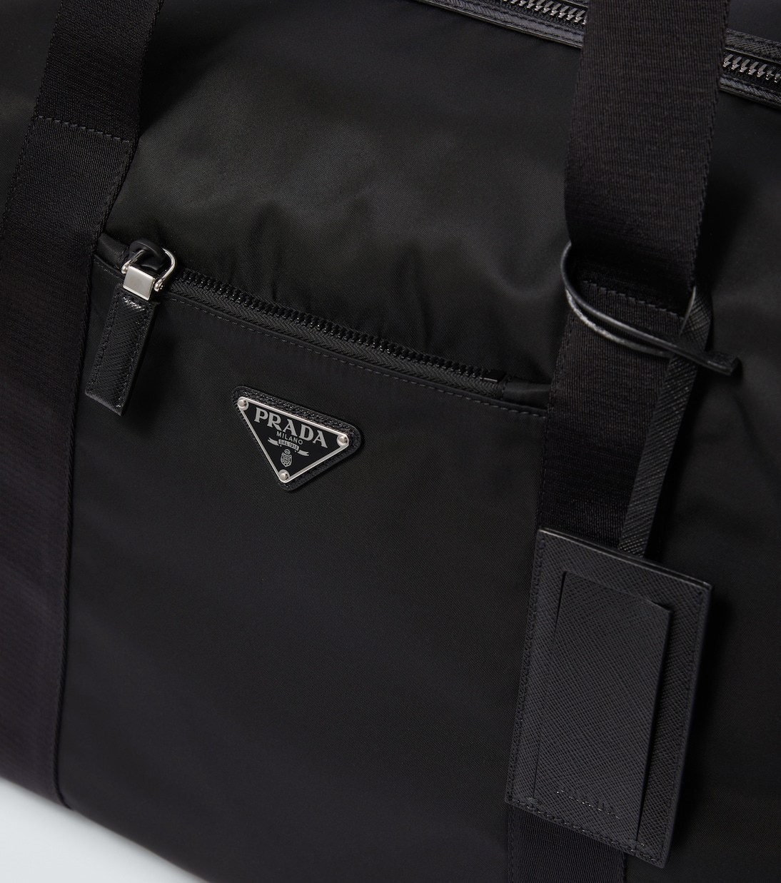 Weekender aus Re-Nylon mit Lederbesatz | Prada