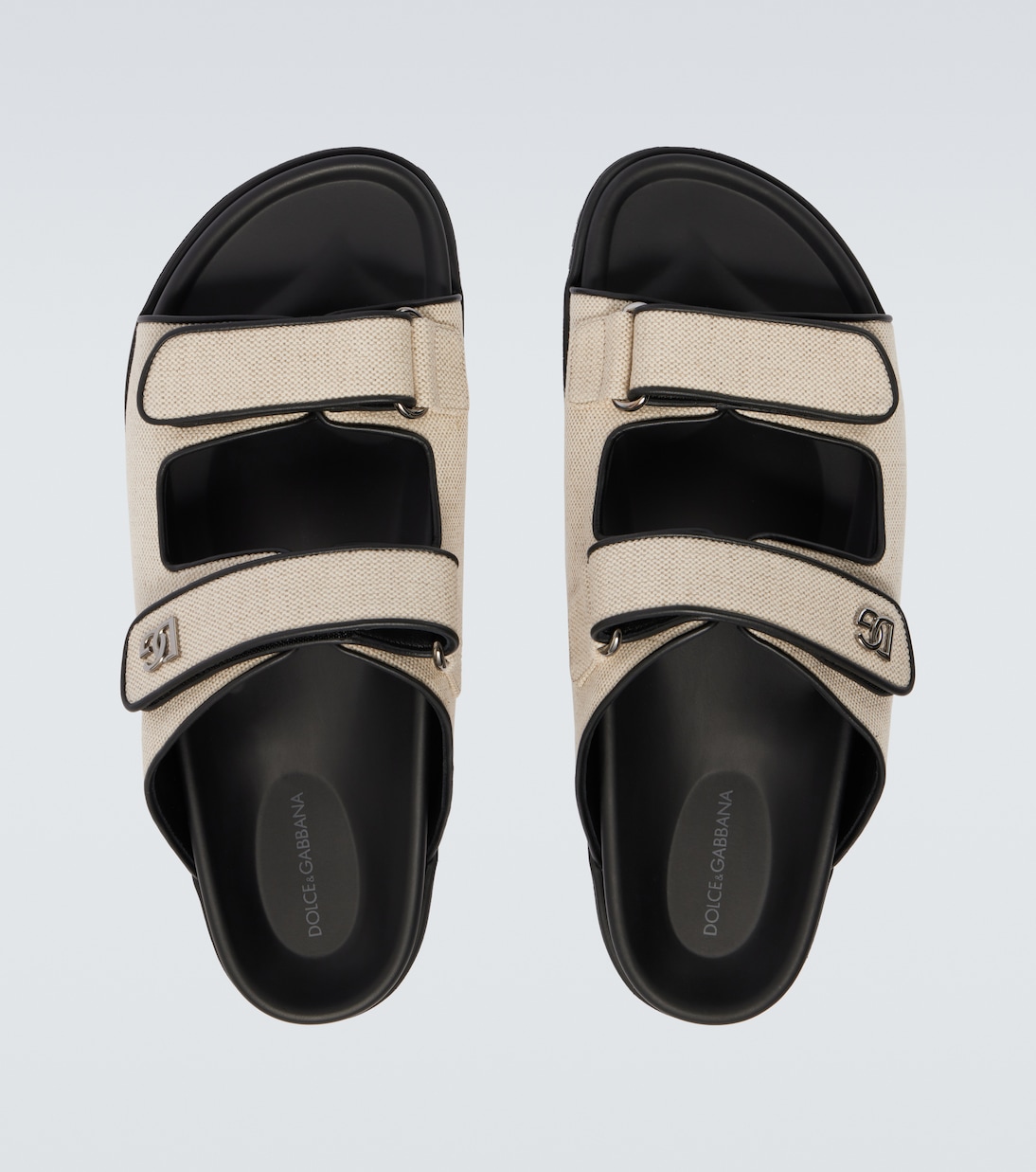 Sandalias DG de lona con piel | Dolce&Gabbana