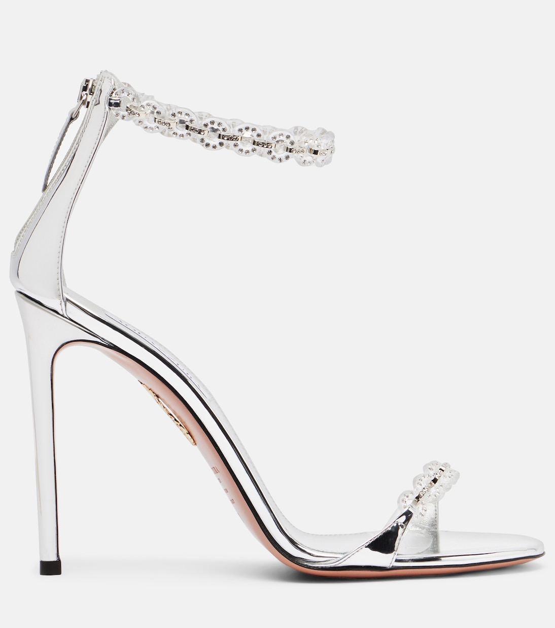 Sandales Bijoux 105 en cuir métallisé à ornements | Aquazzura