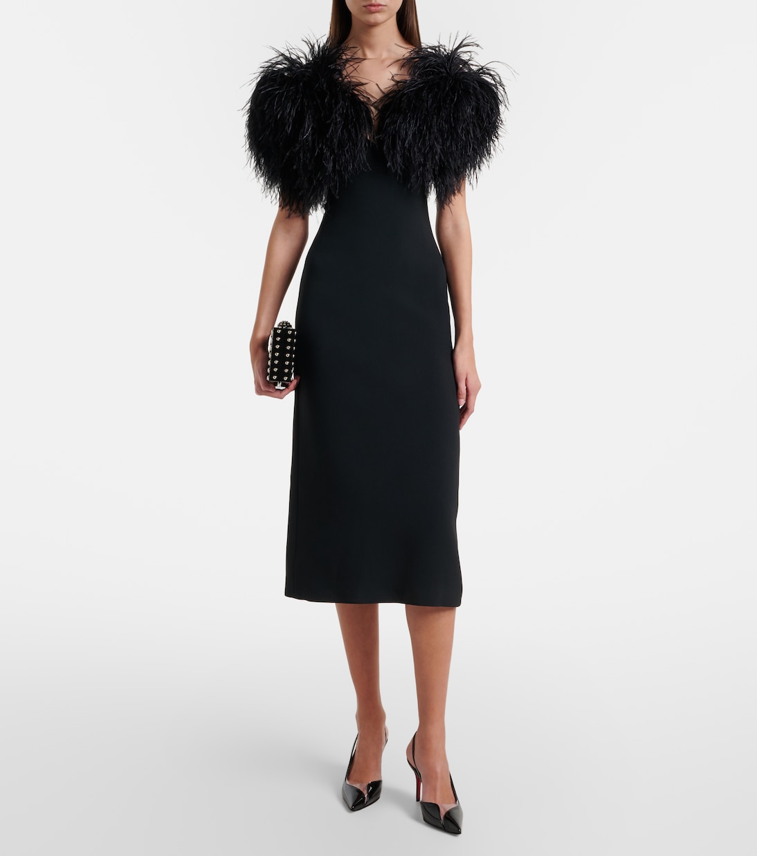 Feather-trimmed cocktail dress | David Koma