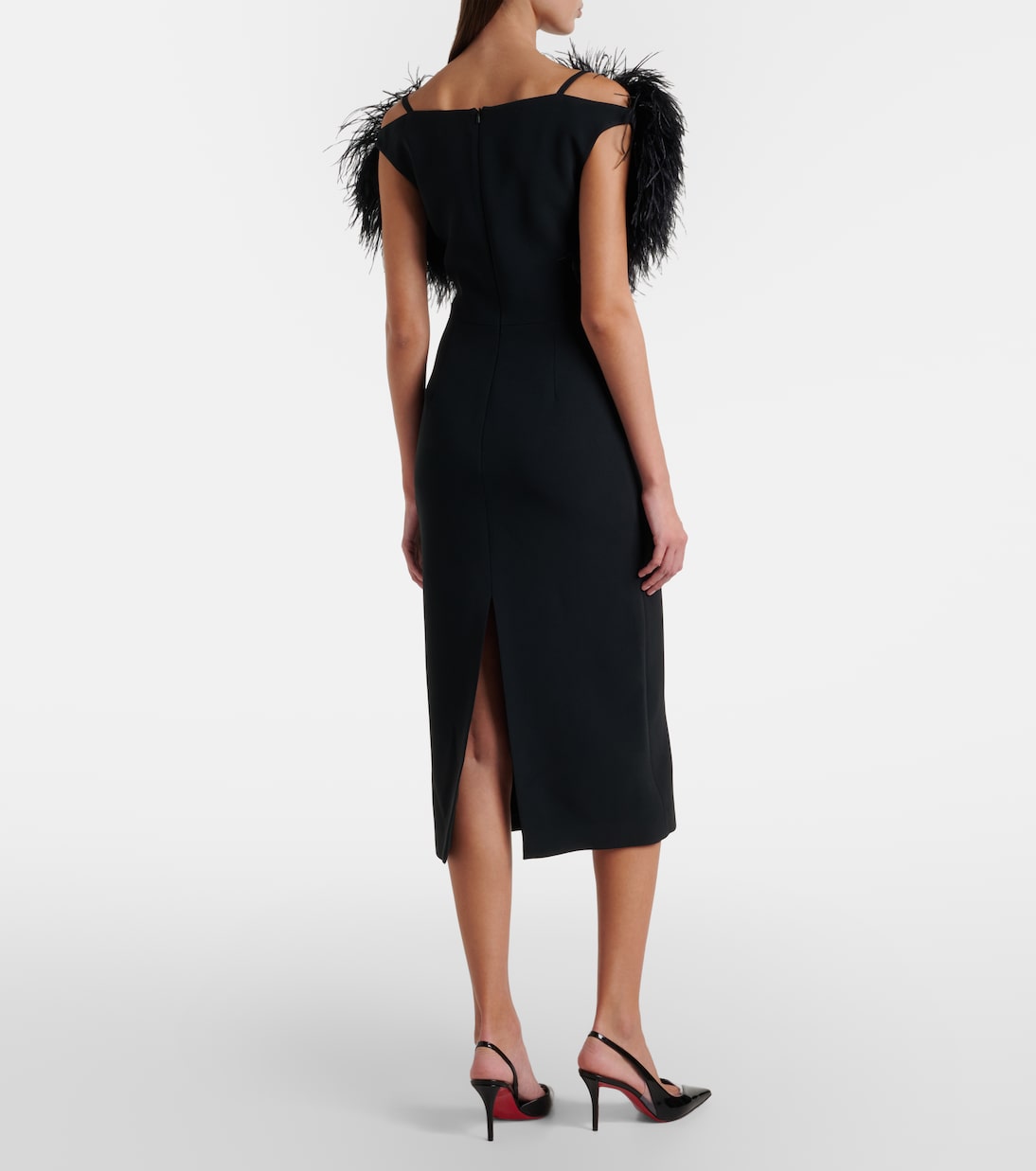 Feather-trimmed cocktail dress | David Koma
