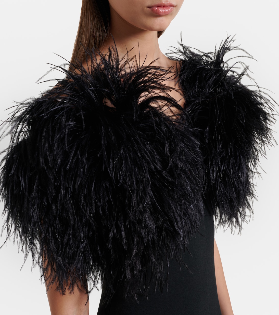 Feather-trimmed cocktail dress | David Koma