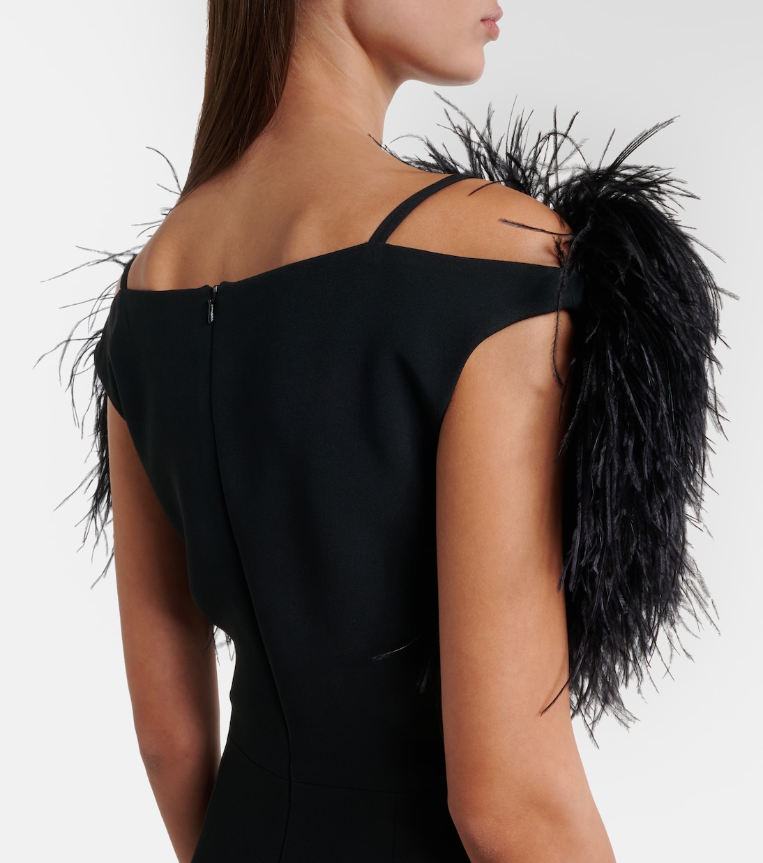 Feather-trimmed cocktail dress | David Koma