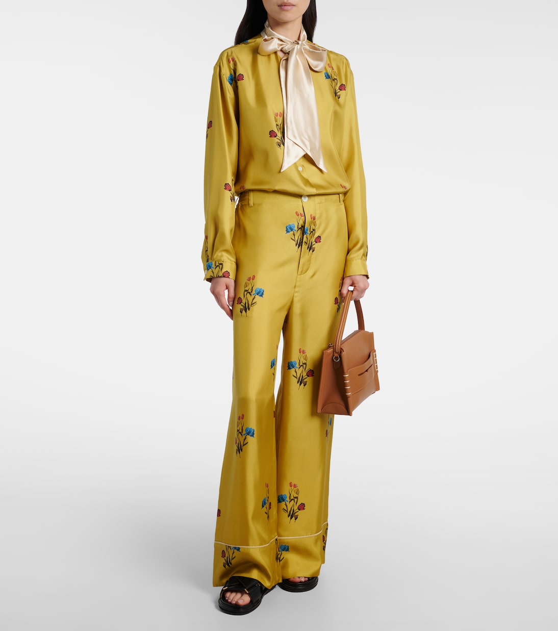 Weite Hose aus Seidensatin | Marni