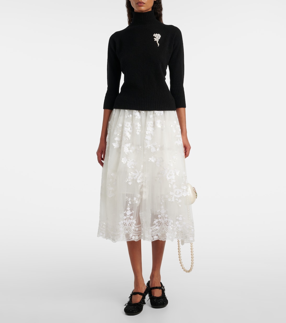 Sequined tulle midi skirt | Simone Rocha