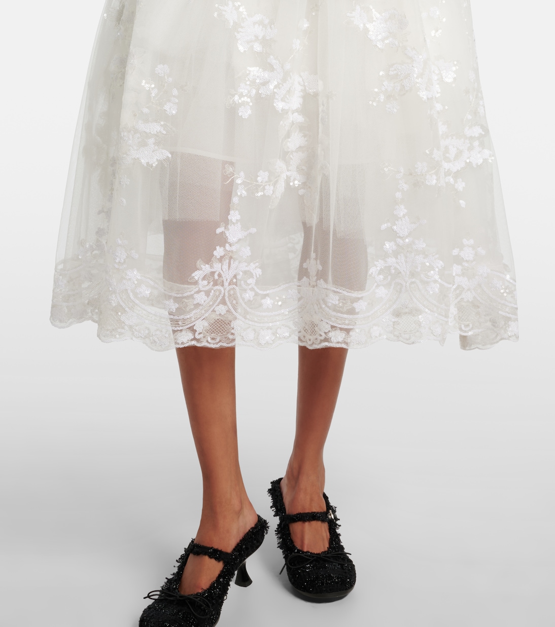 Sequined tulle midi skirt | Simone Rocha