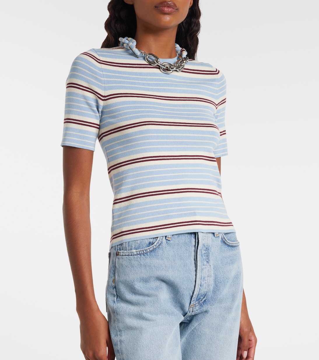 Chain-detail silk and cotton-blend top | Rabanne