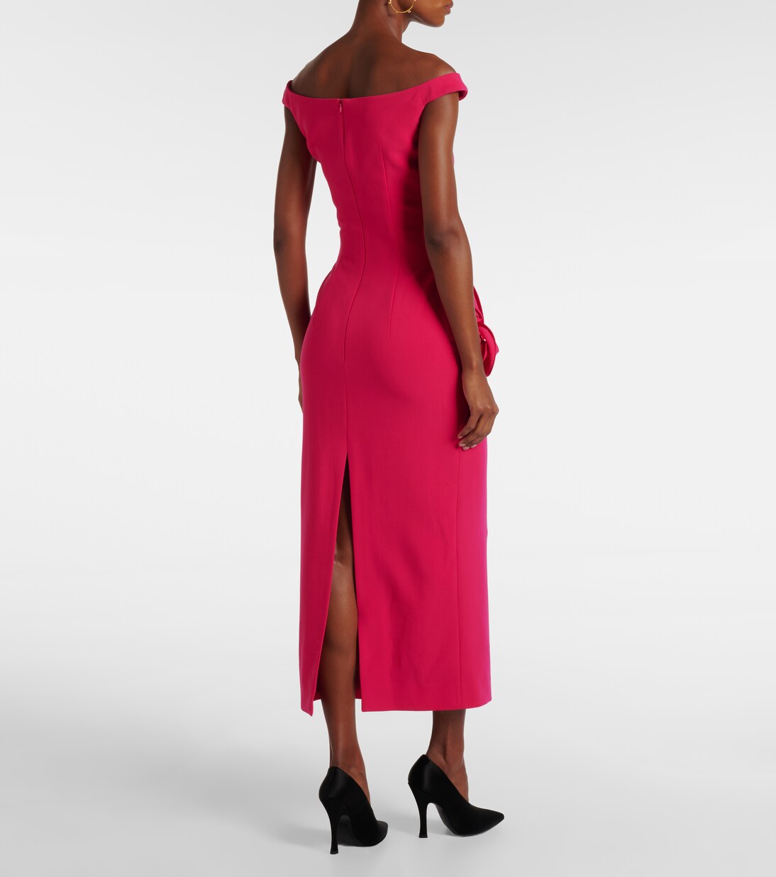 Floral-appliqué off-shoulder cocktail dress | Magda Butrym