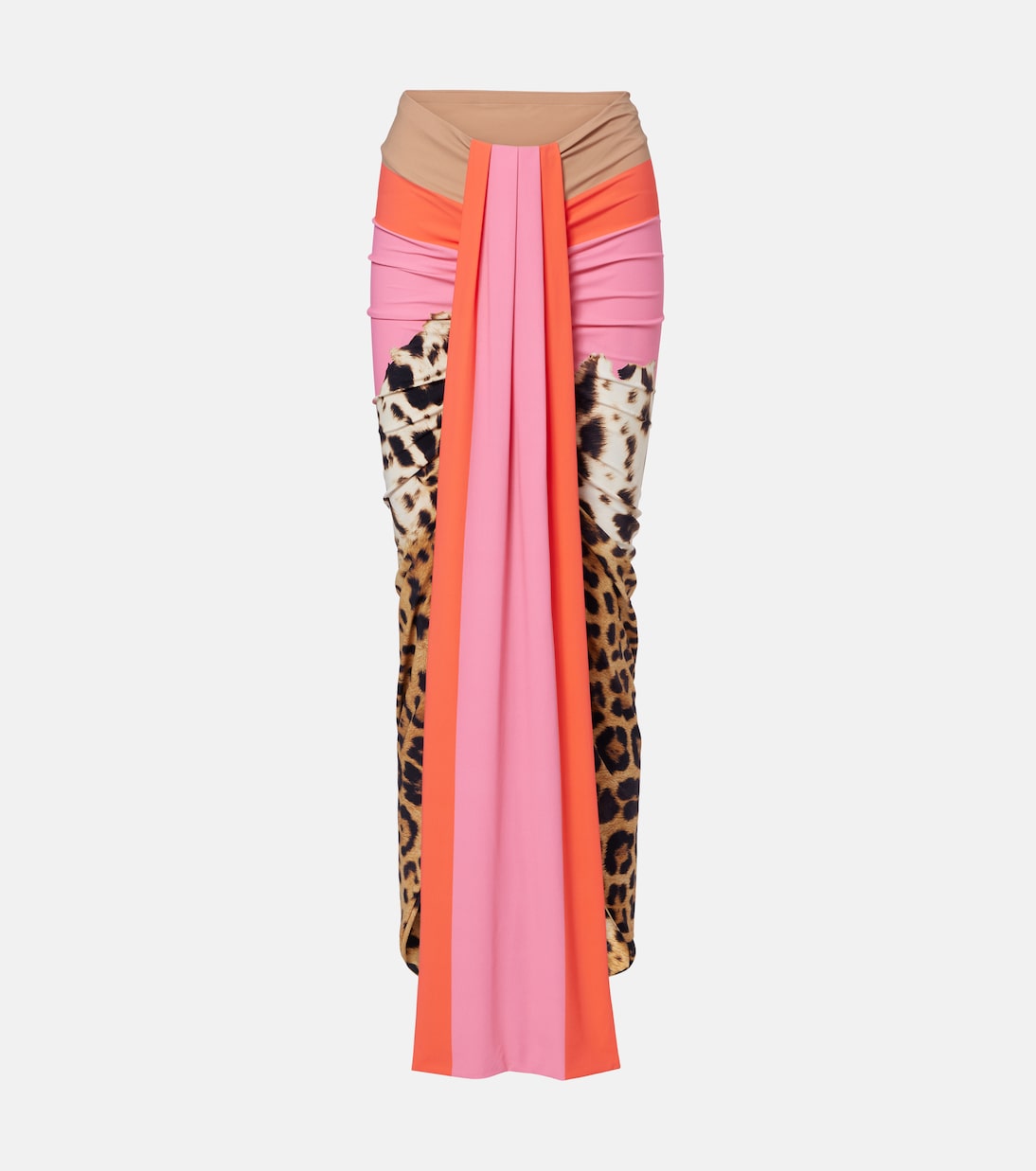 Leopard-print asymmetric maxi skirt | Roberto Cavalli
