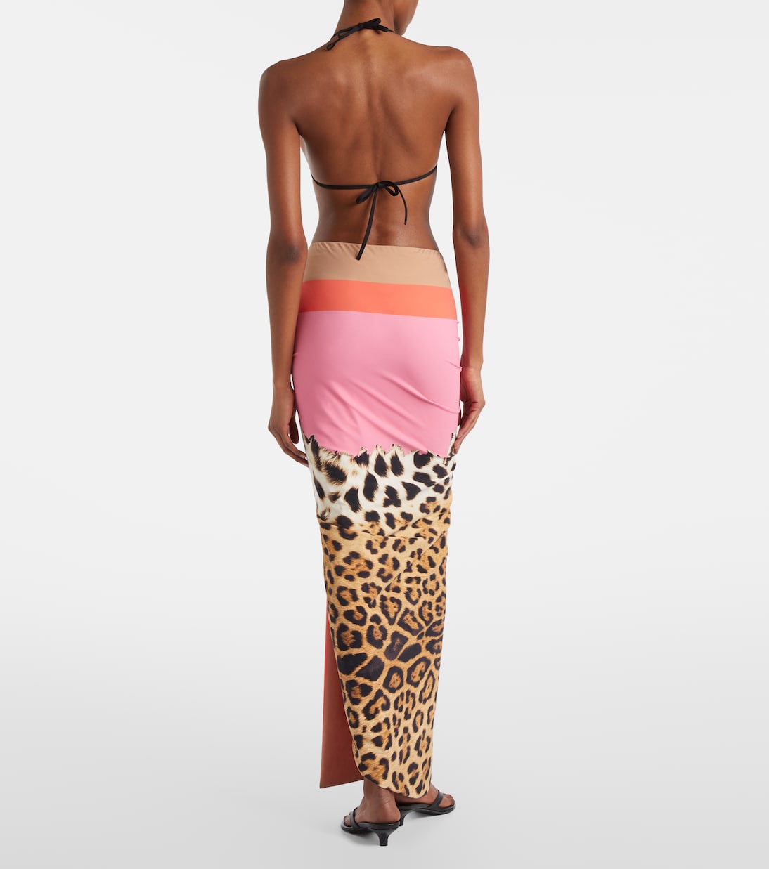 Leopard-print asymmetric maxi skirt | Roberto Cavalli