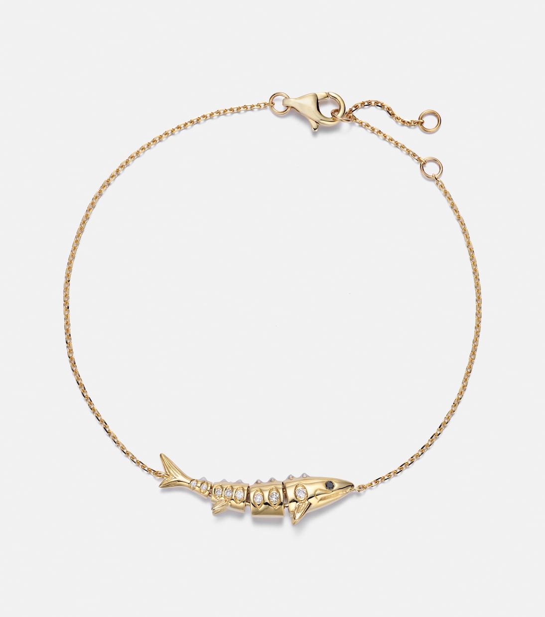 Marlin 9kt gold chain bracelet with diamonds  | Yvonne Léon