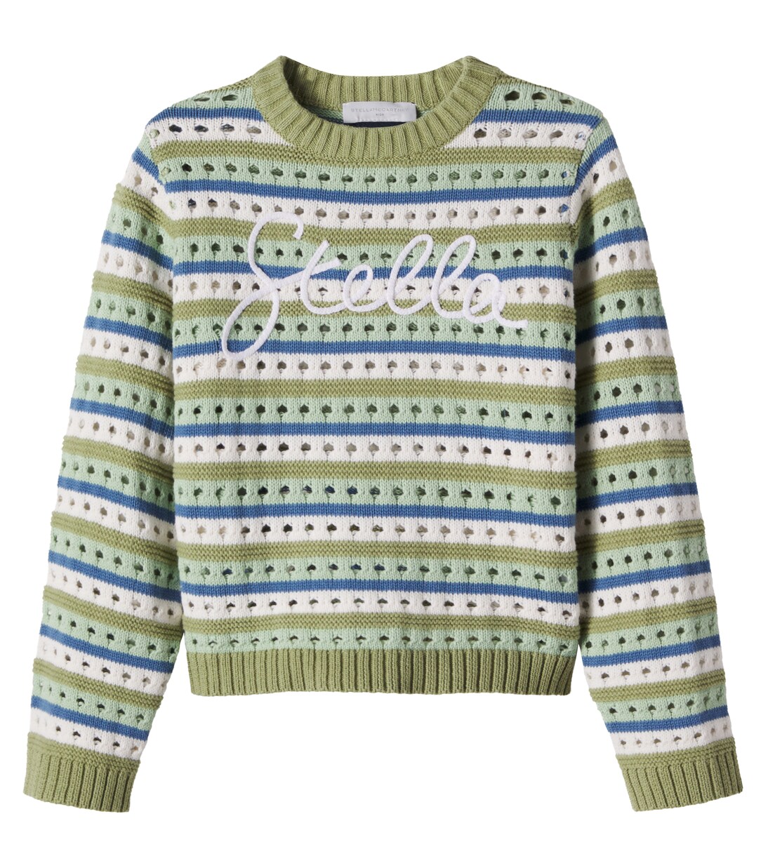 Embroidered striped cotton sweater | Stella McCartney Kids