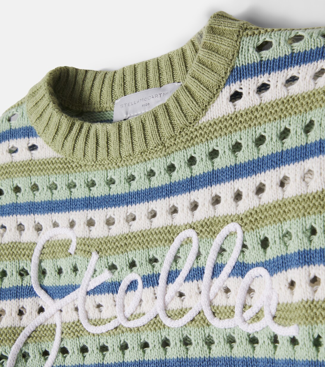 Embroidered striped cotton sweater | Stella McCartney Kids