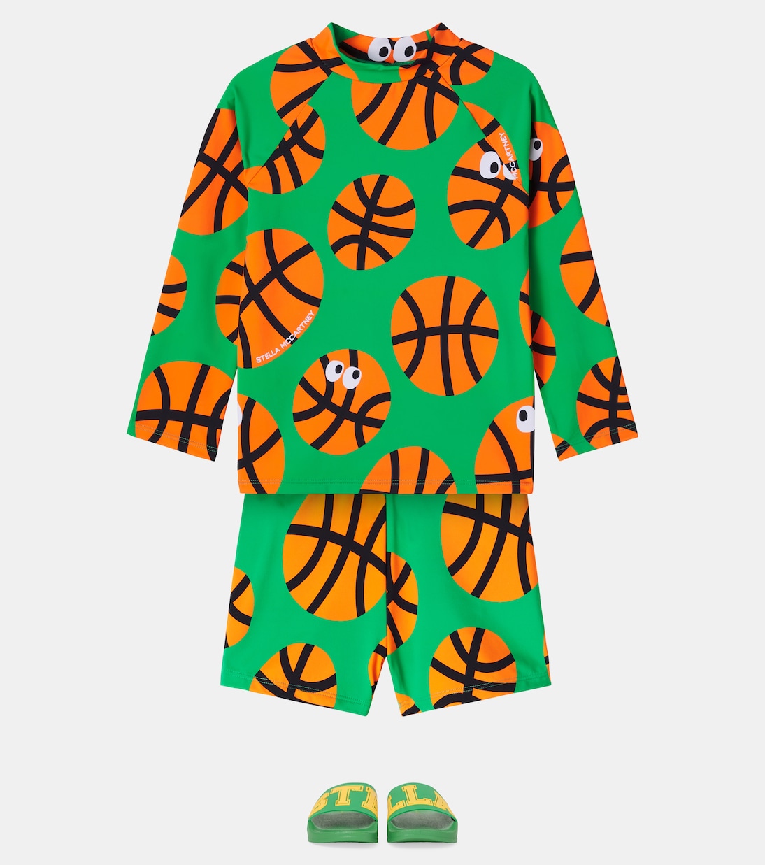 Bedruckter Rashguard Basketballs aus Jersey | Stella McCartney Kids