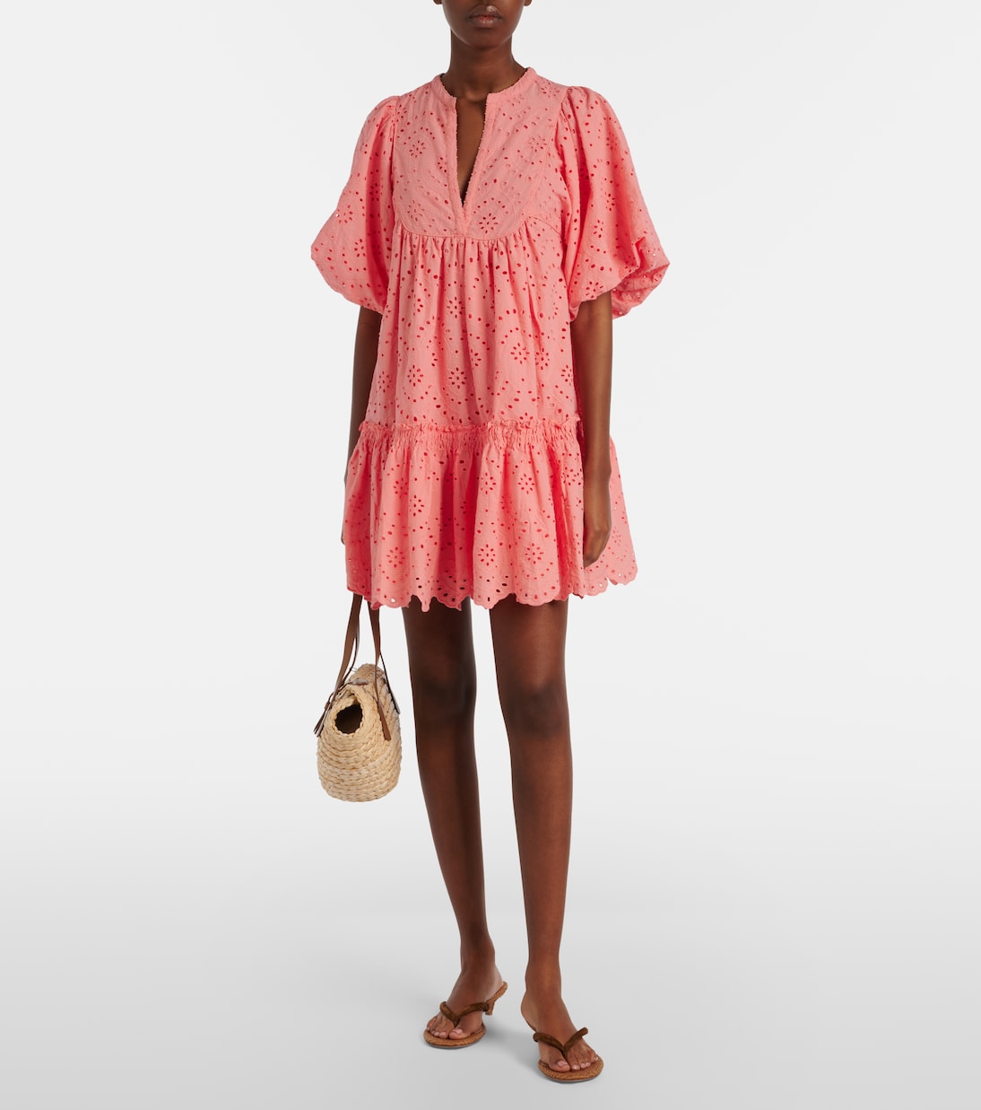 Cruz broderie anglaise cotton minidress | Poupette St Barth