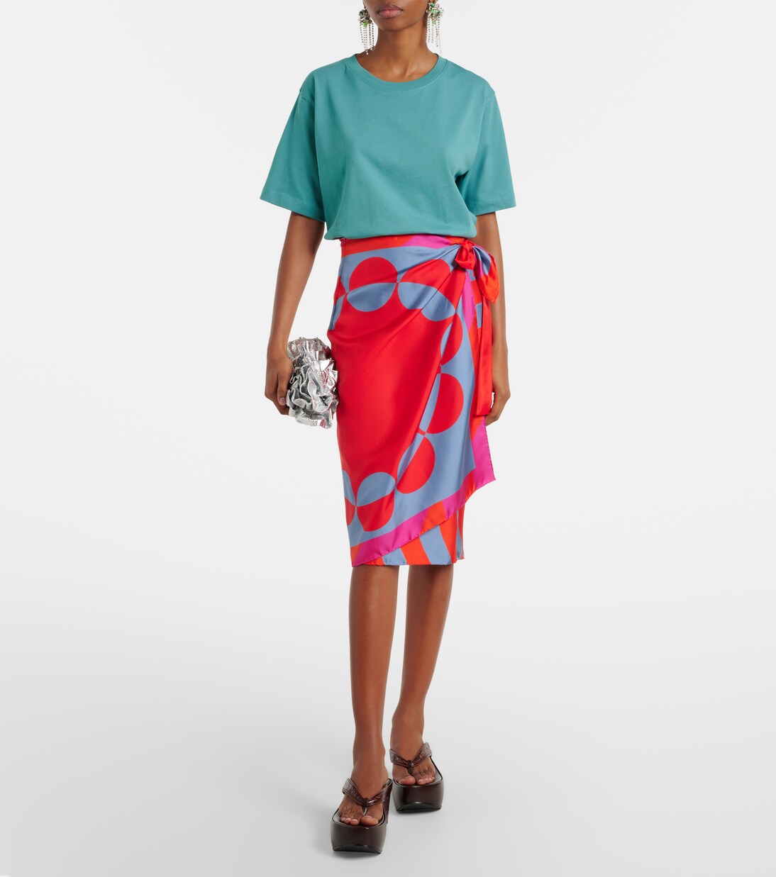 Bedruckter Wickelrock aus Seide | Dries Van Noten