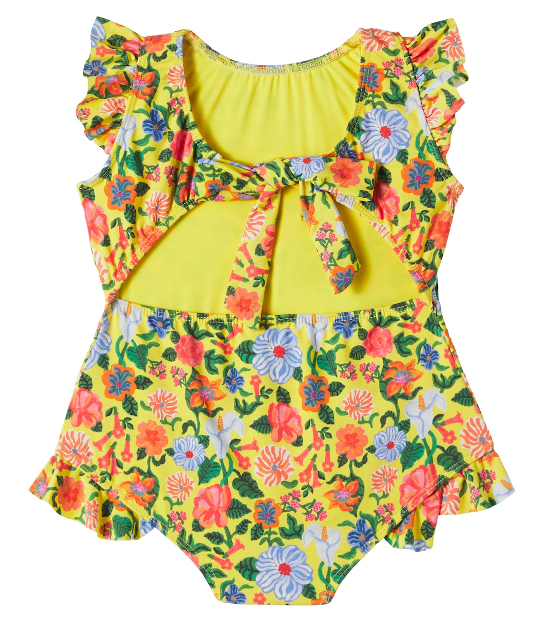 Bow-detail floral ruffled swimsuit | Fábula