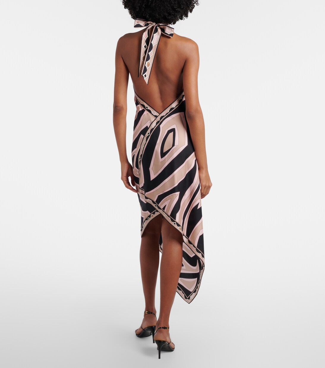 Labirinto halterneck silk twill midi dress | Pucci