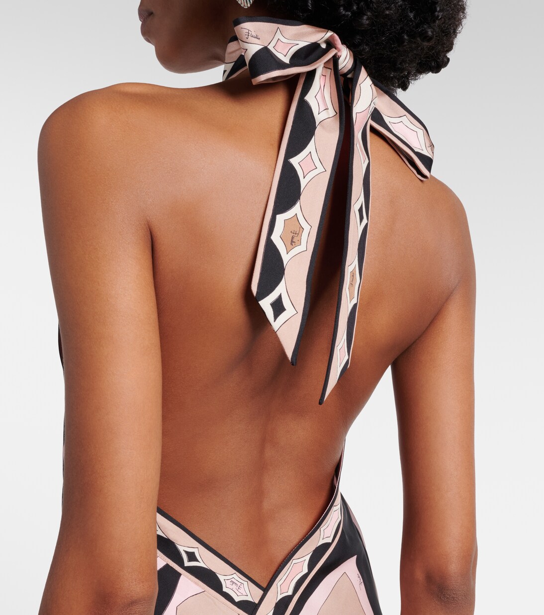 Labirinto halterneck silk twill midi dress | Pucci
