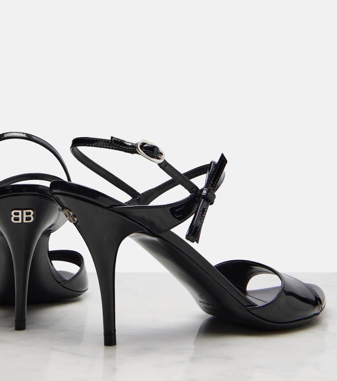 Avenue Bow patent leather sandals | Balenciaga