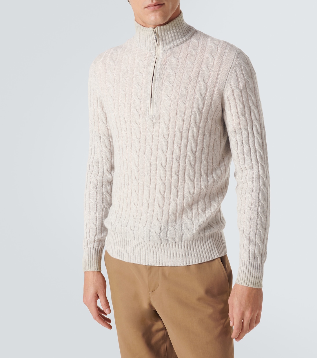 Pull Mezzocollo Treccia en cachemire | Loro Piana