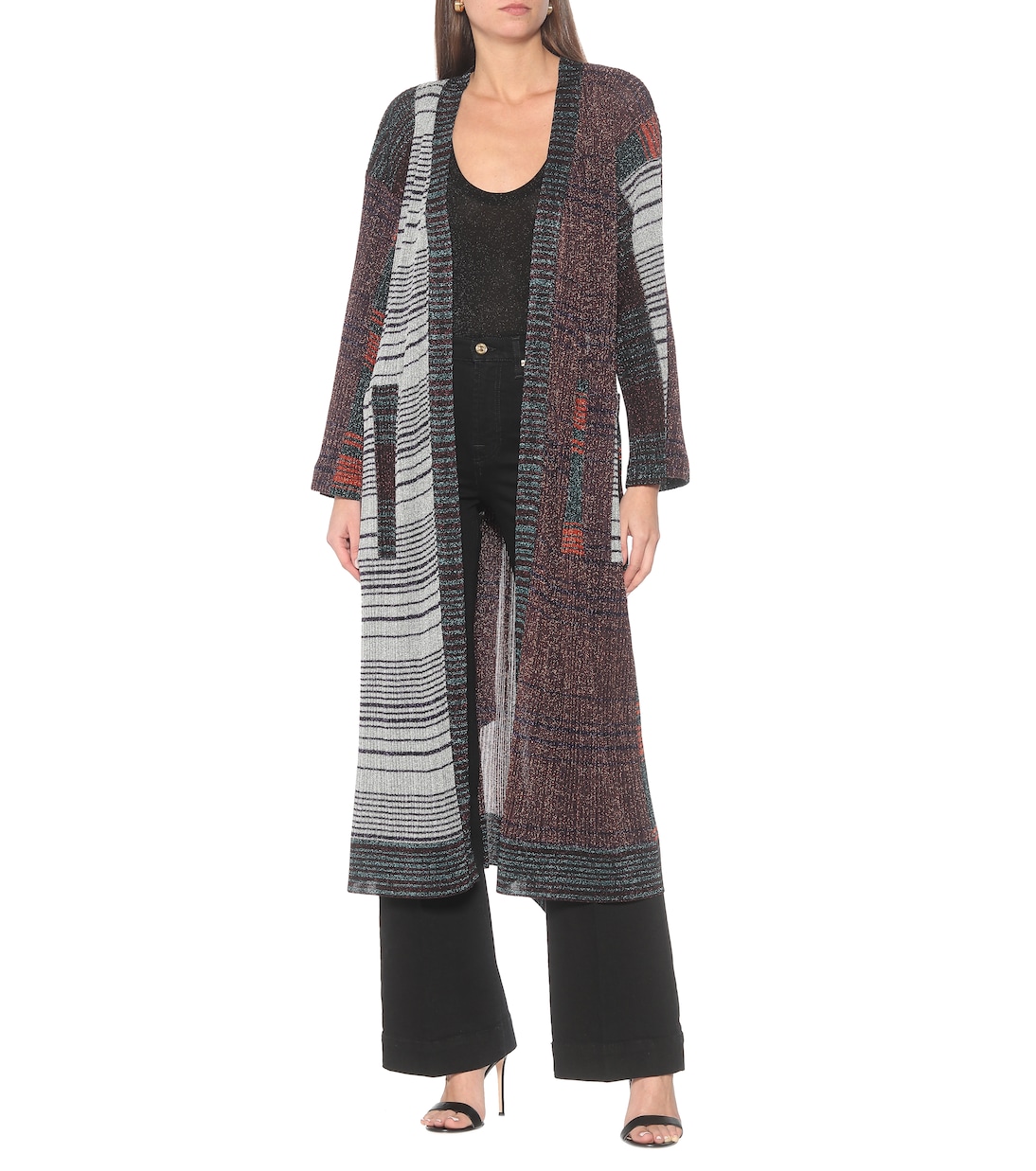 Lamé intarsia longline cardigan | Missoni