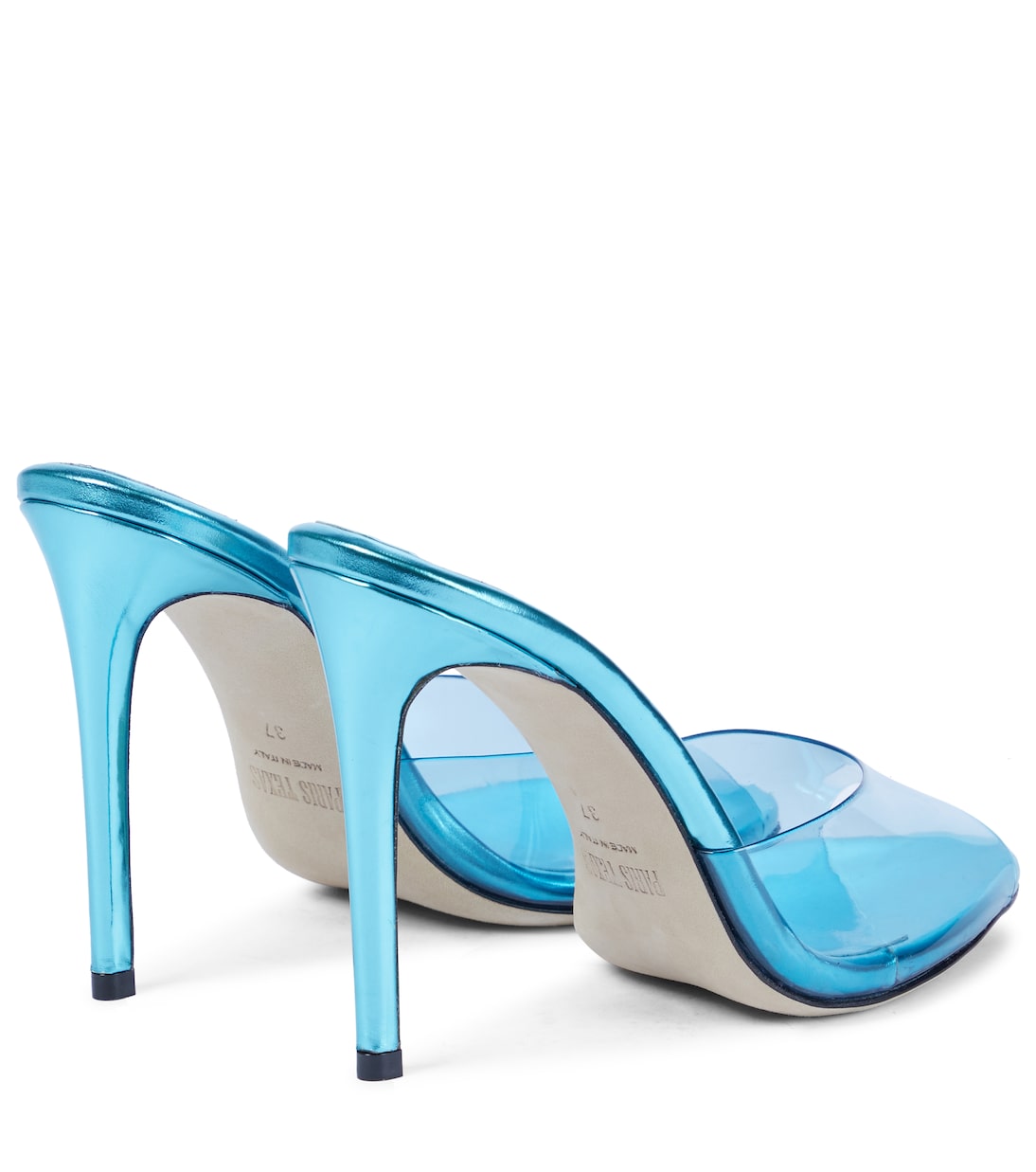 Pantoletten mit Metallic-Leder | Paris Texas
