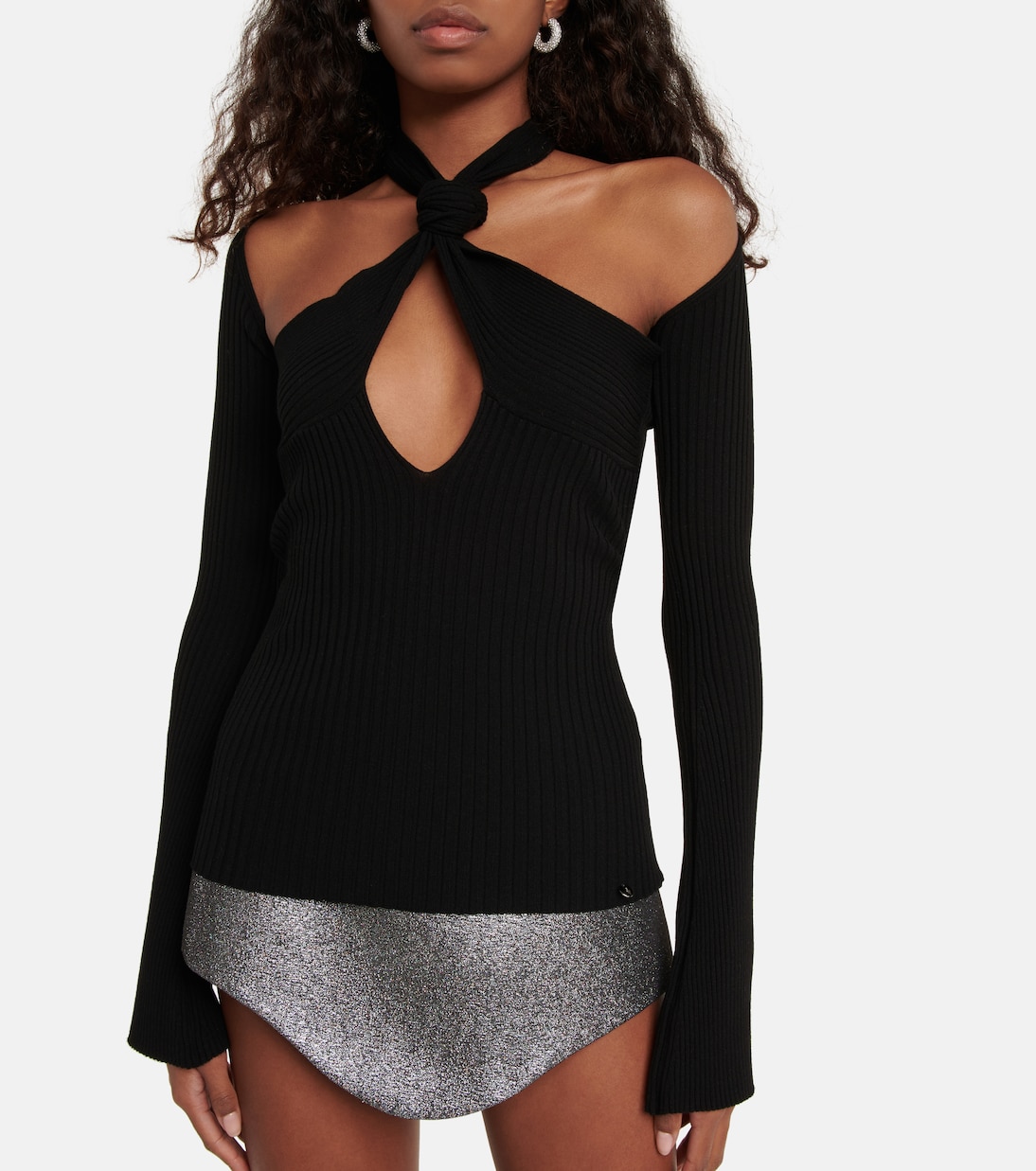 Halterneck cutout ribbed top | The Attico