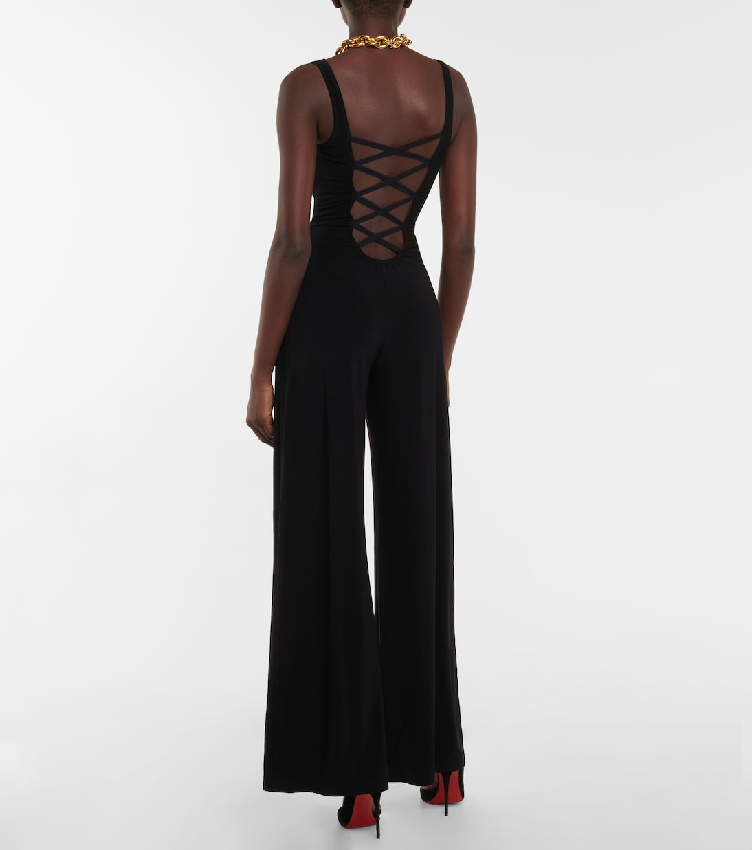 Jumpsuit in jersey a gamba larga | Norma Kamali