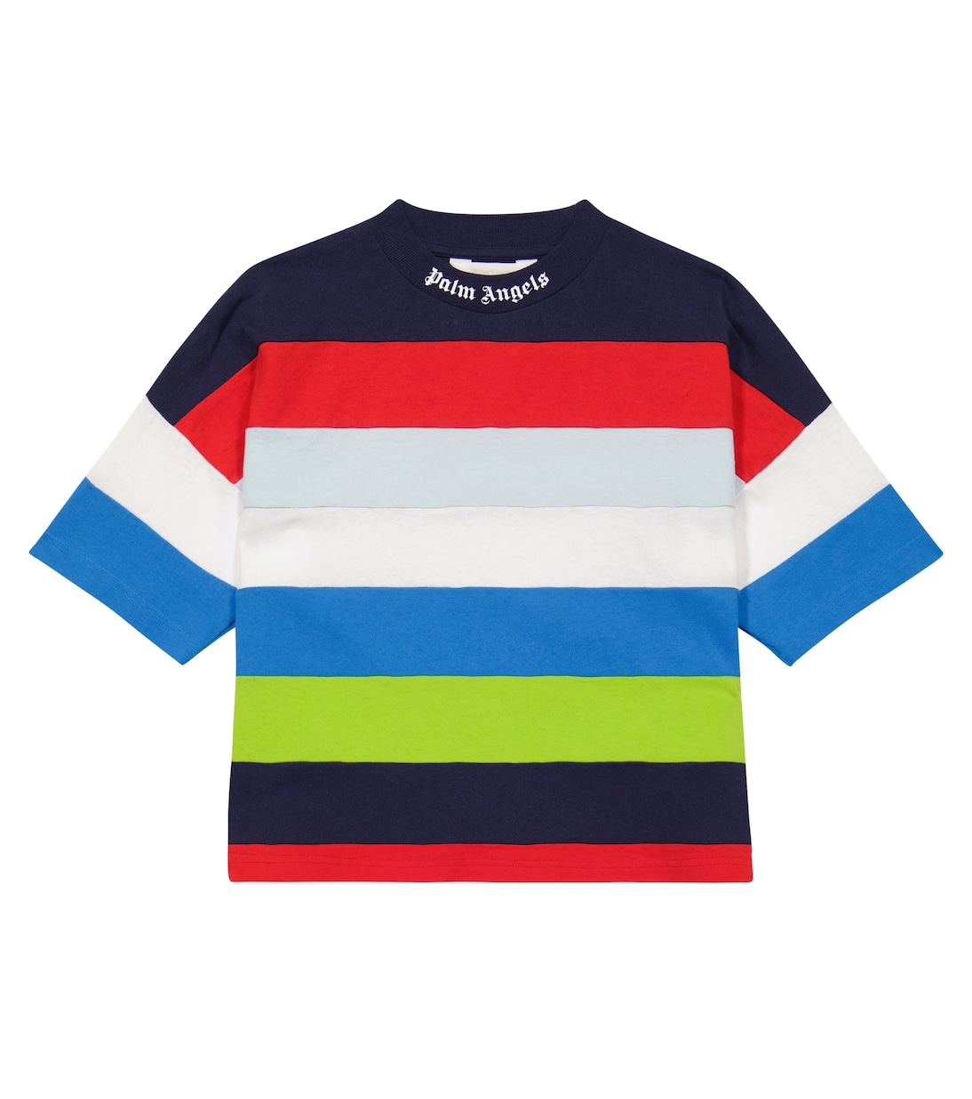 T-shirt in jersey di cotone a righe | Palm Angels Kids