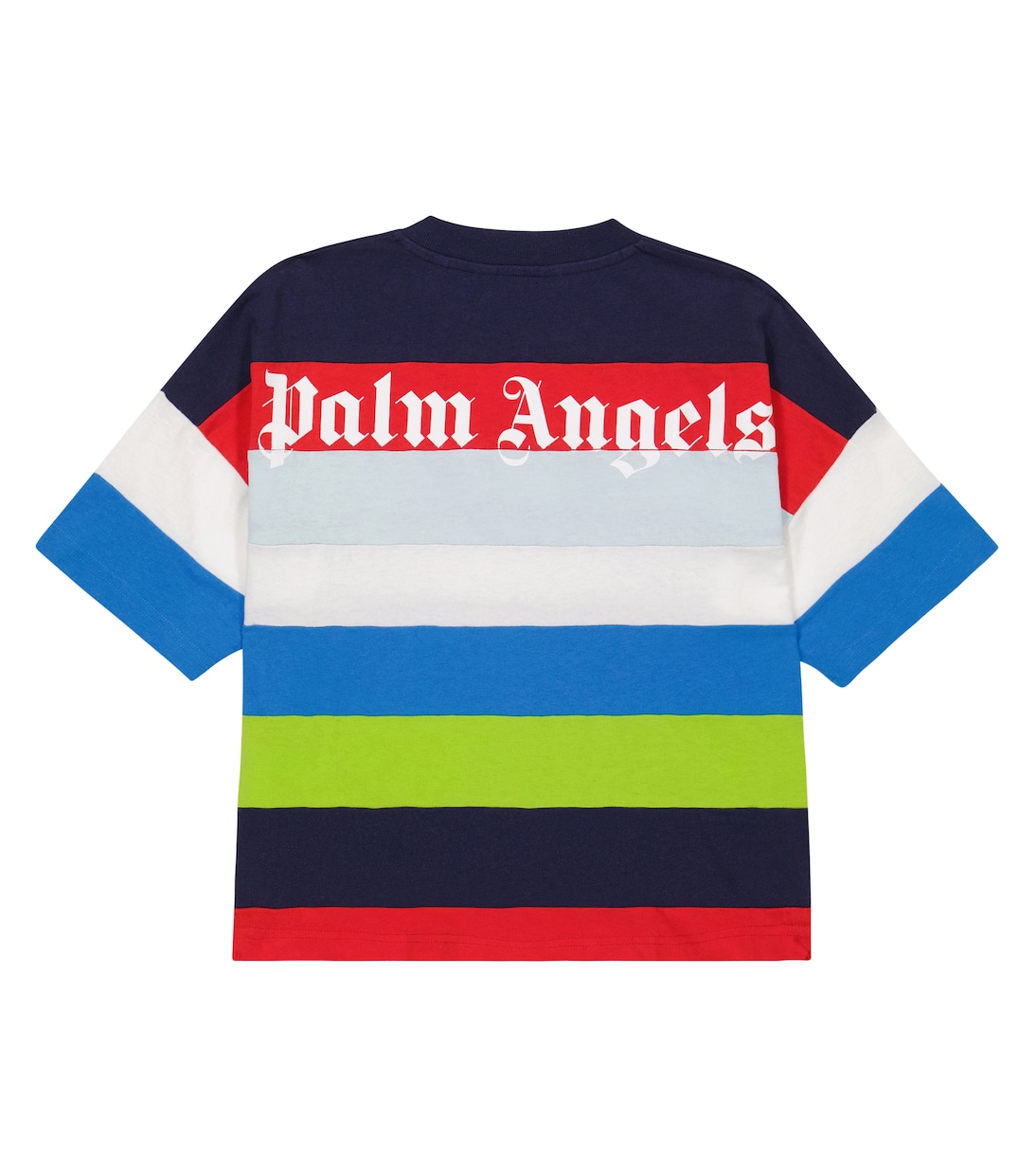 T-shirt in jersey di cotone a righe | Palm Angels Kids