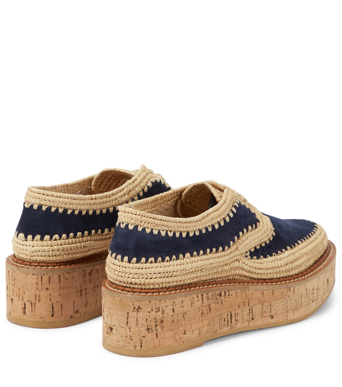 x Clergerie Louis raffia-trimmed platform Derby shoes | Gabriela Hearst