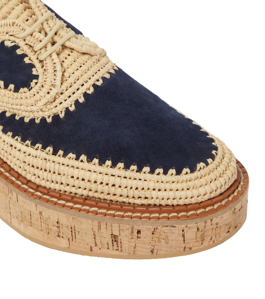 x Clergerie Louis raffia-trimmed platform Derby shoes | Gabriela Hearst