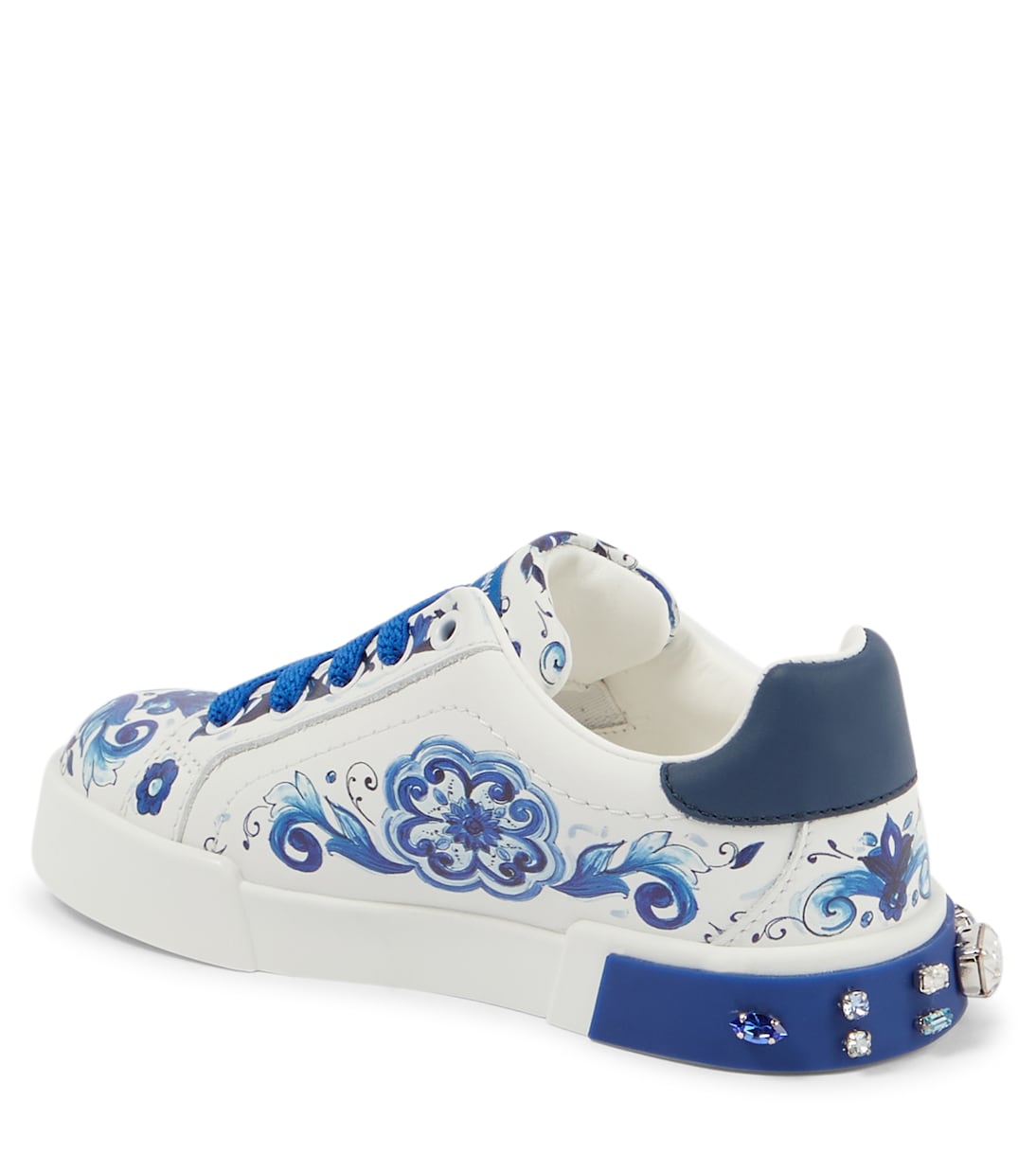 Printed embellished leather sneakers | Dolce&Gabbana Kids