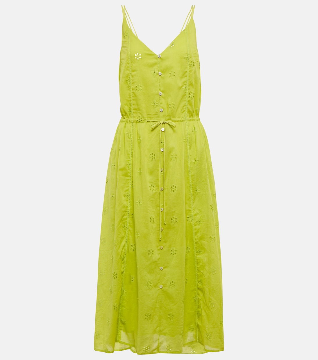 Robe midi Madelyn en coton à broderie anglaise | Velvet