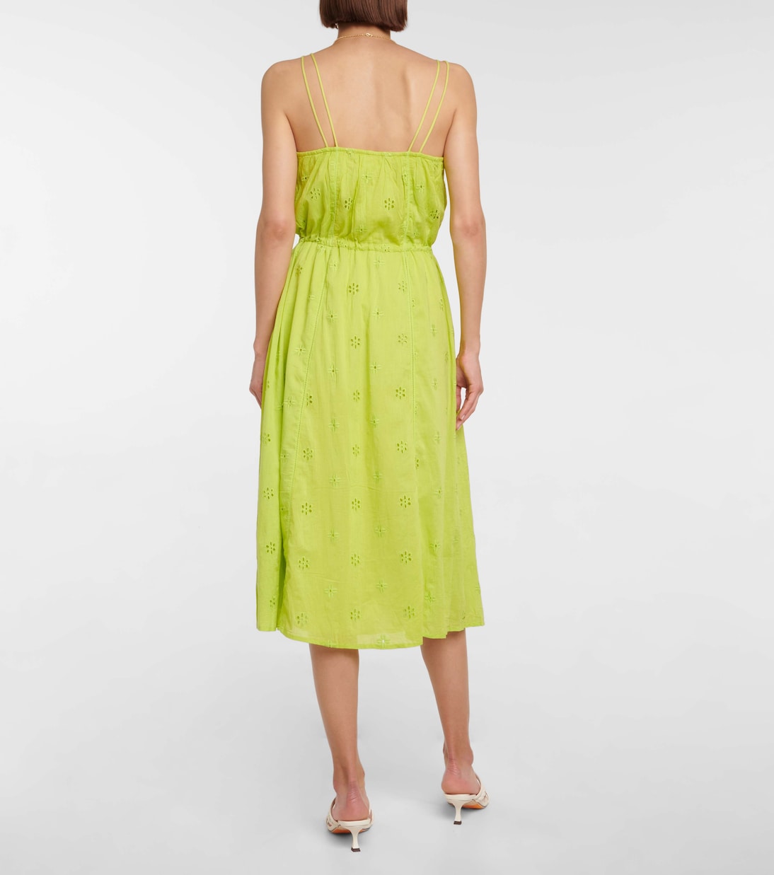Robe midi Madelyn en coton à broderie anglaise | Velvet
