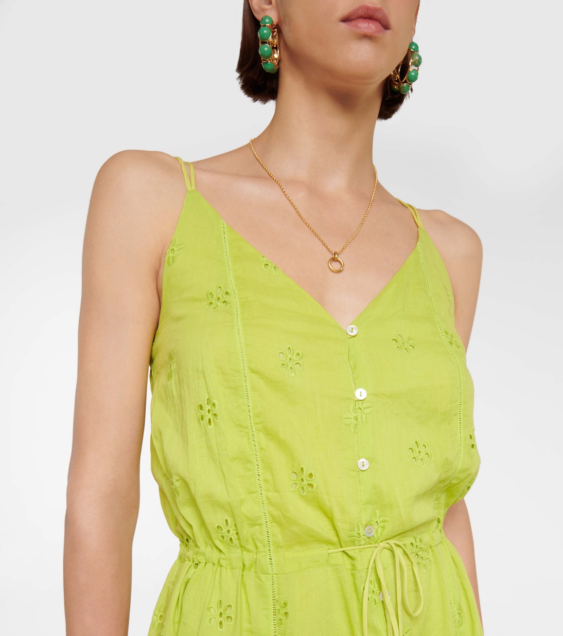 Robe midi Madelyn en coton à broderie anglaise | Velvet