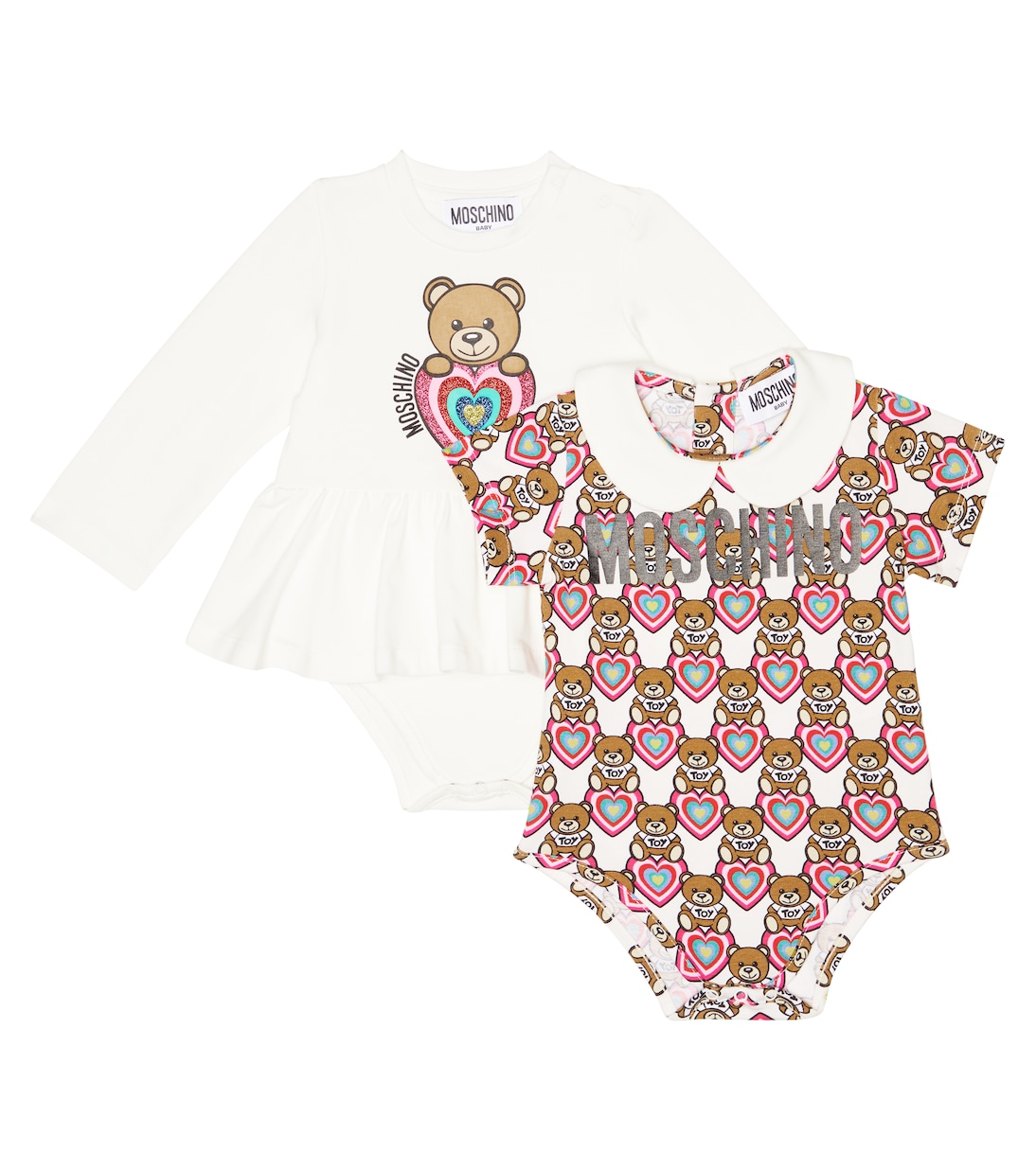 Bébé – Set de 2 bodys imprimés en coton mélangé | Moschino Kids